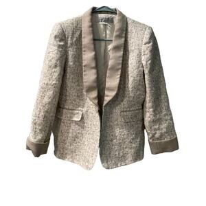 Tahari Arthur S. Levine Blazer‎ Petite Shawl Collar Career Jacket 4P Linen